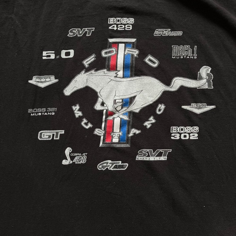 Ford Mustang Since 1964 Racing Graphic Black T-Shirt 100% Cotton XXL - Picture 8 of 8
